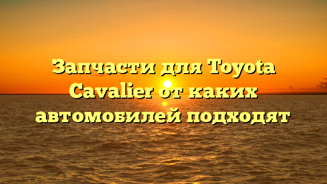 Запчасти для Toyota Cavalier от каких автомобилей подходят