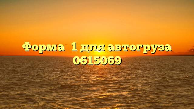 Форма №1 для автогруза 0615069